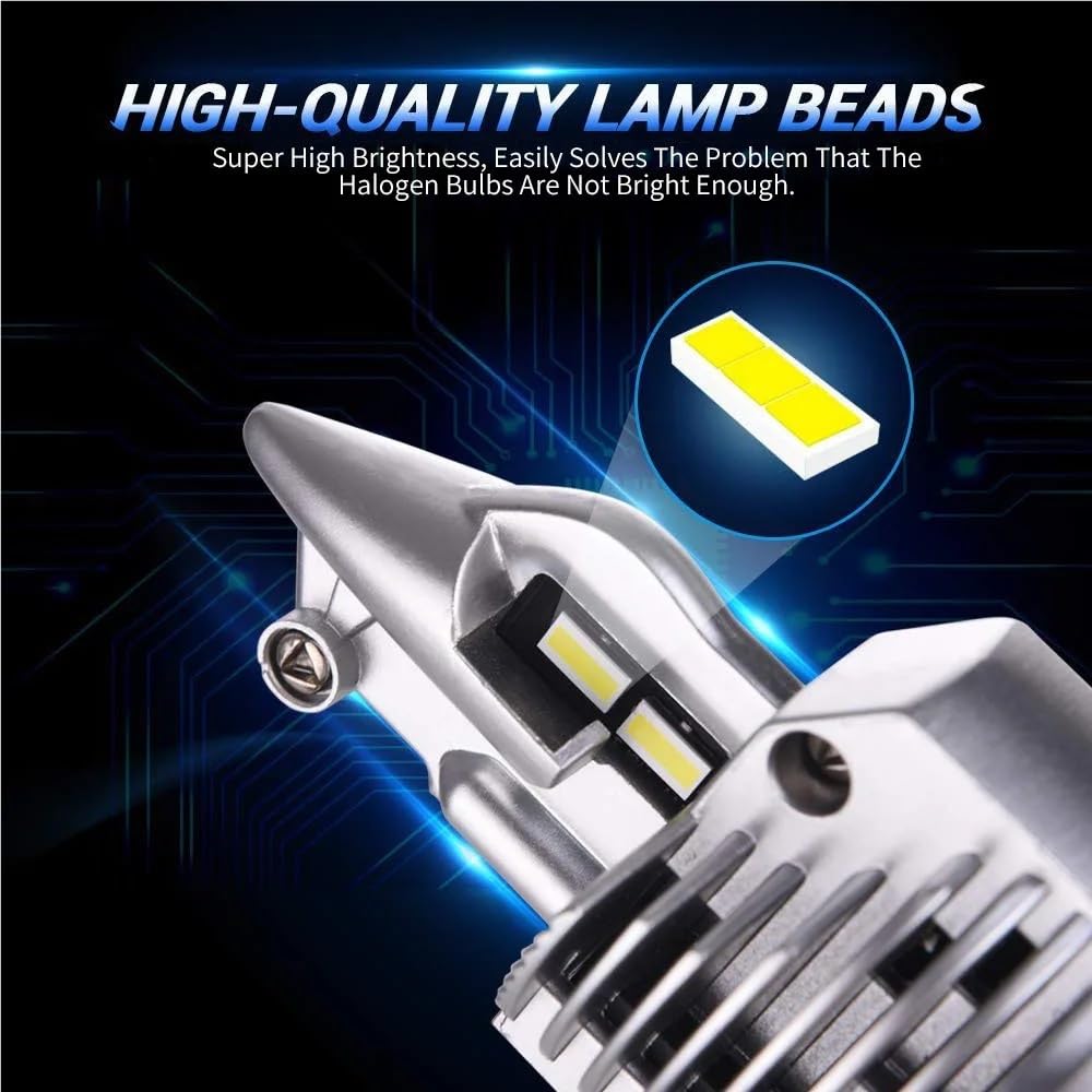 Żarówki reflektorów LED H4 9003 HB2 12V 24V 80W 16000LM Lampy diodowe LED H4 4300K ​​do samochodów Światła drogowe Światła mijania 6000K 8000K(8000K White Blue,2 pcs)