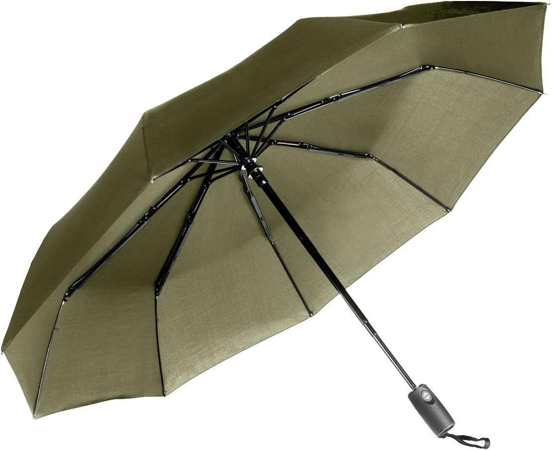 Repel Windproof Travel Umbrella with Teflon Coating (Army Green)