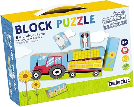 BELEDUC - Blockpuzzle Farm Puzzles and Puzzles, Multicolor (11300)