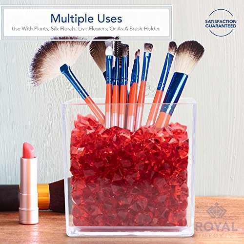 Royal Imports Flower Acrylic Vase Decorative Centerpiece For Home Or Wedding By Royal Imports - Break Resistant - Cube Shape, 6"X6", 6" Tall #TOP1