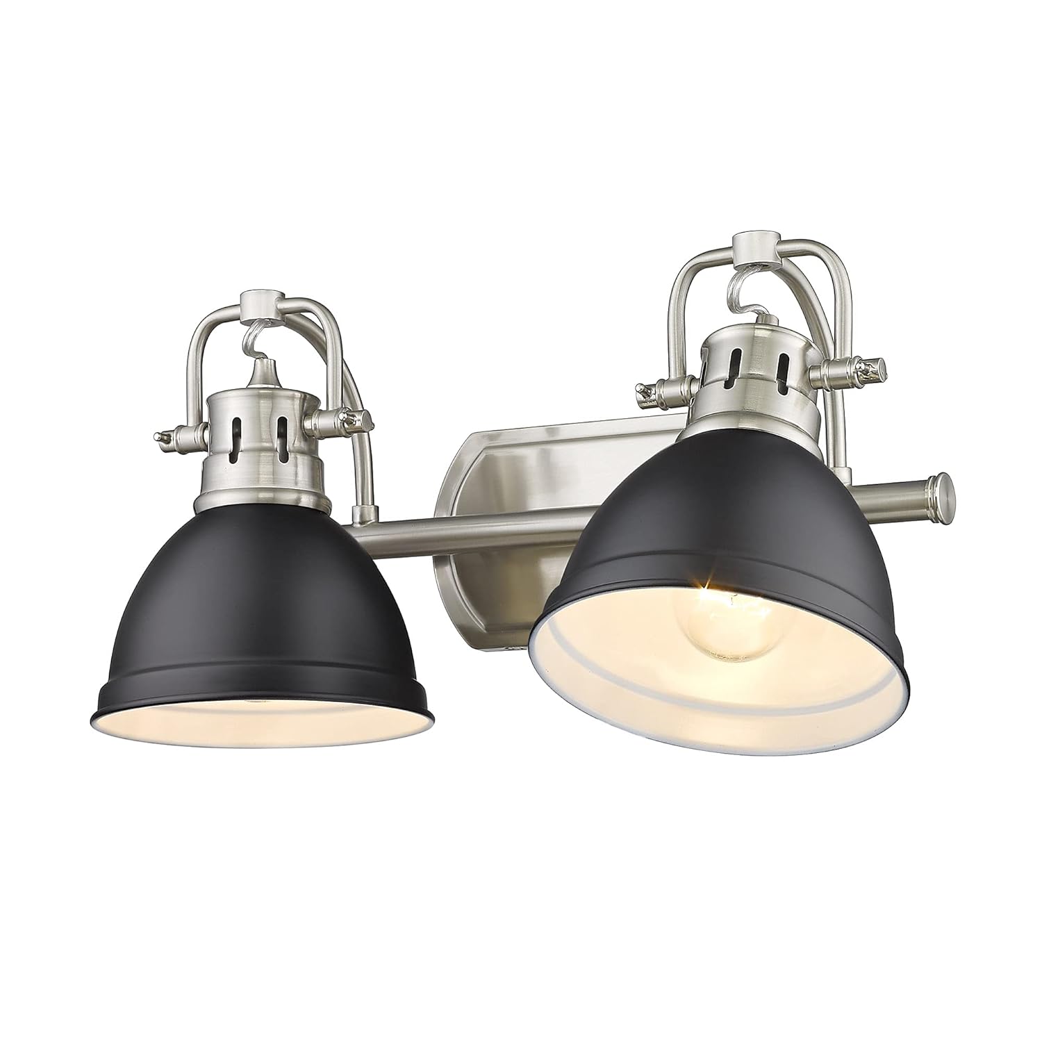 Golden Lighting Duncan 16.5 in. 2-Light Pewter Vanity Light 3602-BA2 PW-BLK