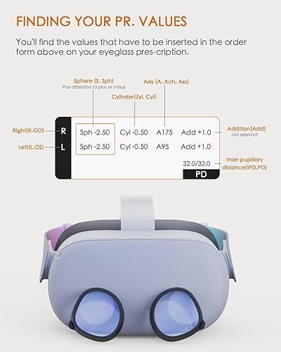 Miniatura 2 de Amavasion Glasses Lenses Compatible with Quest 3S2, VR Lenses Insert Easy-to-Install Frame Plus Lens Combination SPH-1.00(One Lens)