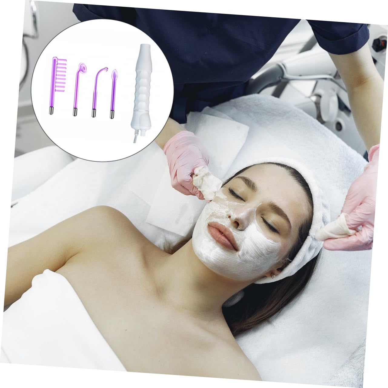 Dispositivo de Masaje Facial Eléctrico Reafirmante Cabezales de Masaje, Material Pp y Vidrio, Portátil para Cuidado y Aceleración Circulación Sanguínea