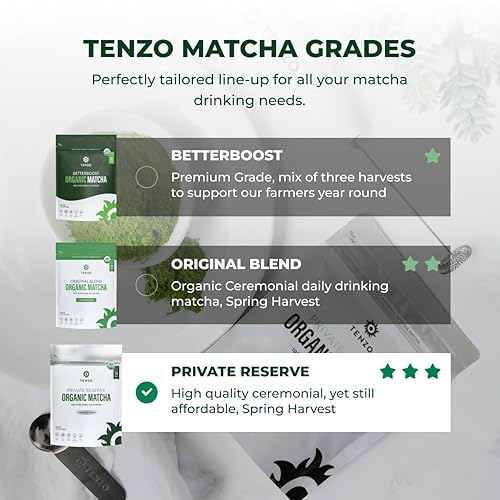 Miniatura 2 de Tenzo Matcha - Polvo de té verde Matcha en polvo USDA de grado ceremonial orgánico - Auténtico té matcha japonés - Polvo de leche matcha original -