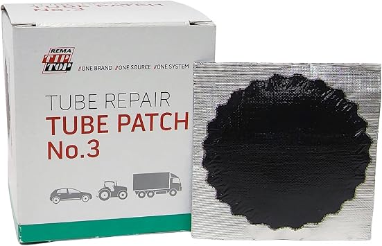 Rema Tip Top No. 3 B-3 Tube Patch, 30 Units of 2 inch Round Vulcanizing Patches for Automotive, Truck and Farm Tire Inner Tube Repair, Black Feather Edge