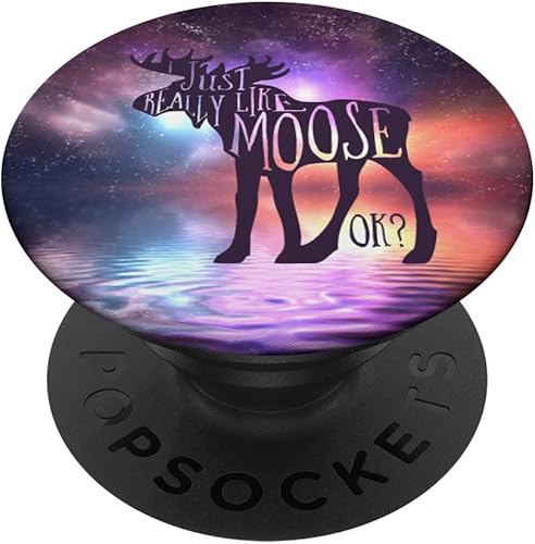 I Just Really Like Moose Ok Space Nebula Deer Gift PopSockets intercambiables PopGrip