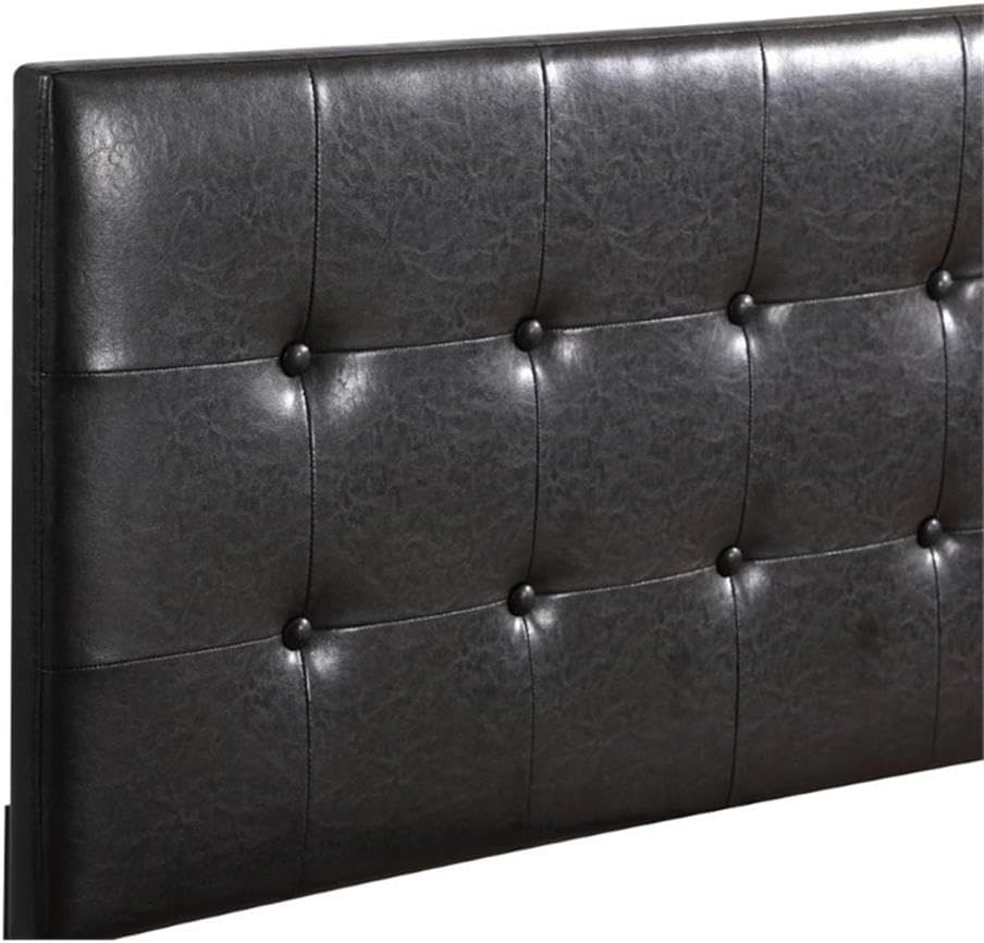 Glory Furniture Caldwell Faux Leather Panel Twin Bed in Black