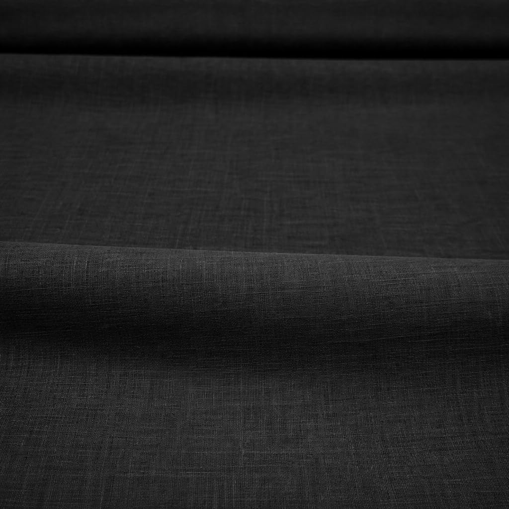 FabricLA Black Cotton Fabric by The Yard | 60” inches Wide Lining Fabric | 5 Yard Cotton Fabric | 75 GSM Thin Lightweight 100% Cotton Lawn Fabric by The Yard