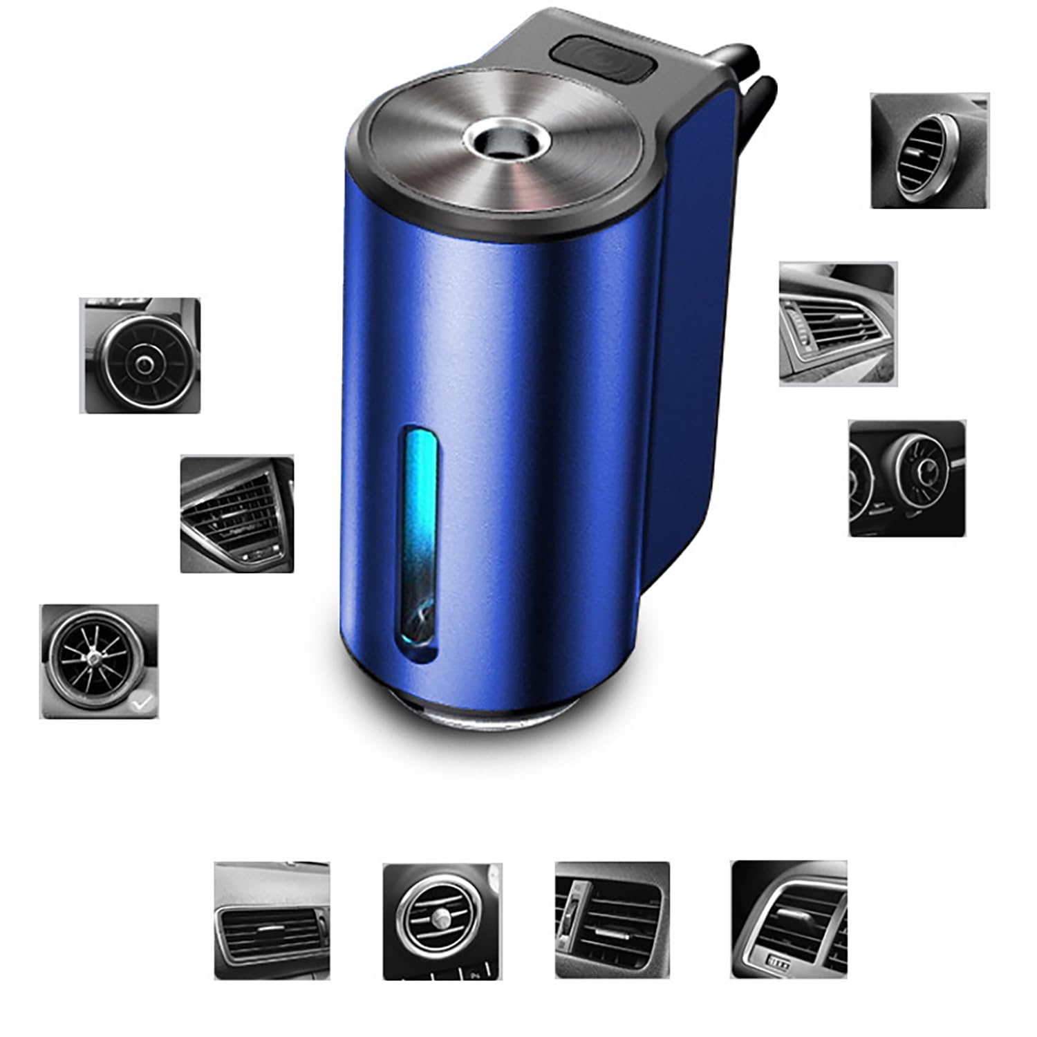 Désodorisant Intelligent Pour Voiture à Ultrasons - 3 Intensités De Parfum Réglables - Rechargeable USB-C - Démarrage Auto
