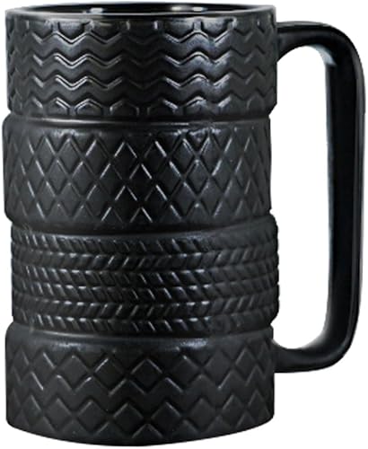 Taza de café de cerámica con neumáticos para hombres, regalos de hija, hijo, taza de té novedosa para papá, cumpleaños, Navidad, vacaciones,