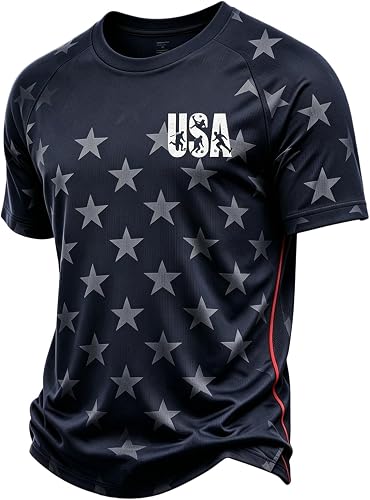 USA Soccer Jersey Men USA Top for Men Camisa De Hombre Workout Short Sleeve Tops