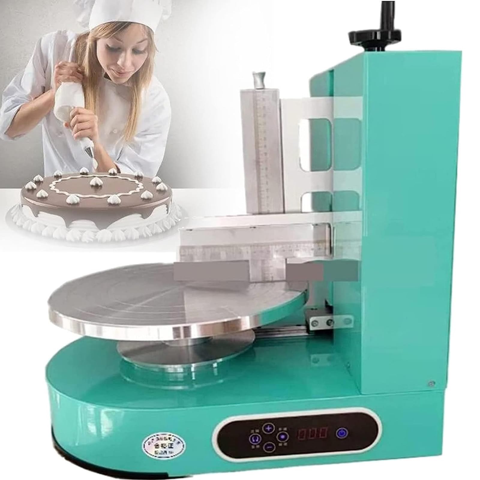 Máquina automática de glaseado de tartas, esparcidor de decoración de crema para tartas de cumpleaños para un revestimiento suave y decoración, adecuada para pasteles de 4 a 12 pulgadas