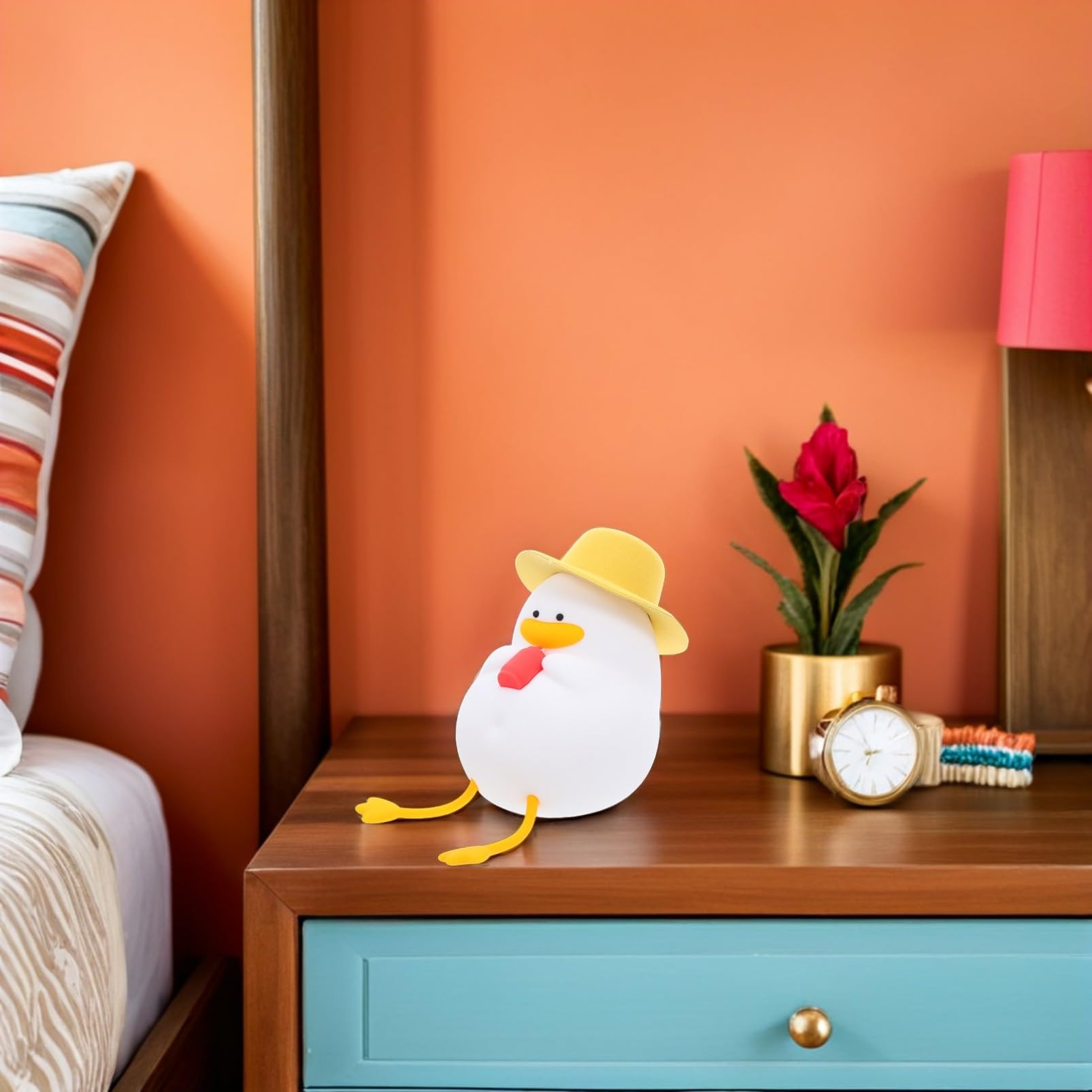Gatuida Enten Nachtlicht LED Schlaflicht aus Silikon mit Tap Steuerung und Weichem Licht für Kinderzimmer und Schlafzimmer Tragbare Niedliche Nachtlampe für Babys und Kinder