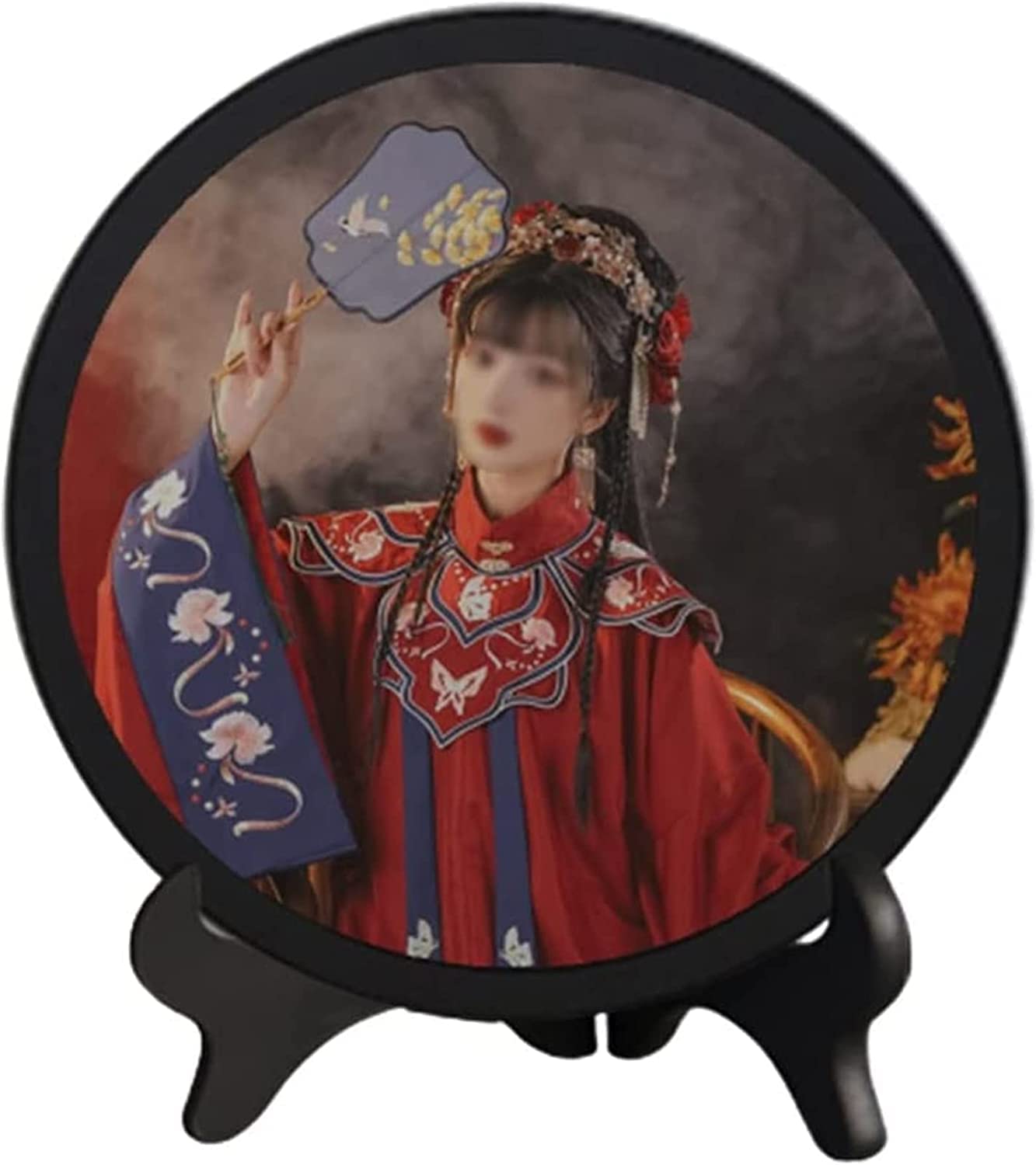 Cadre photo rond de style chinois vintage 20cm de table d'affichage