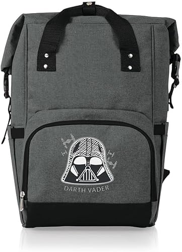 PICNIC TIME - Mochila enfriadora enrollable OTG Darth Vader de Star Wars, mochila de senderismo, bolsa térmica suave, (gris jaspeado)