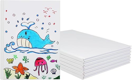 Miniatura 1 de Paquete de 6 libros blancos de tapa dura en blanco de 7 x 10 pulgadas, libro de tapa dura en blanco para que los niños escriban historias, cuadernos