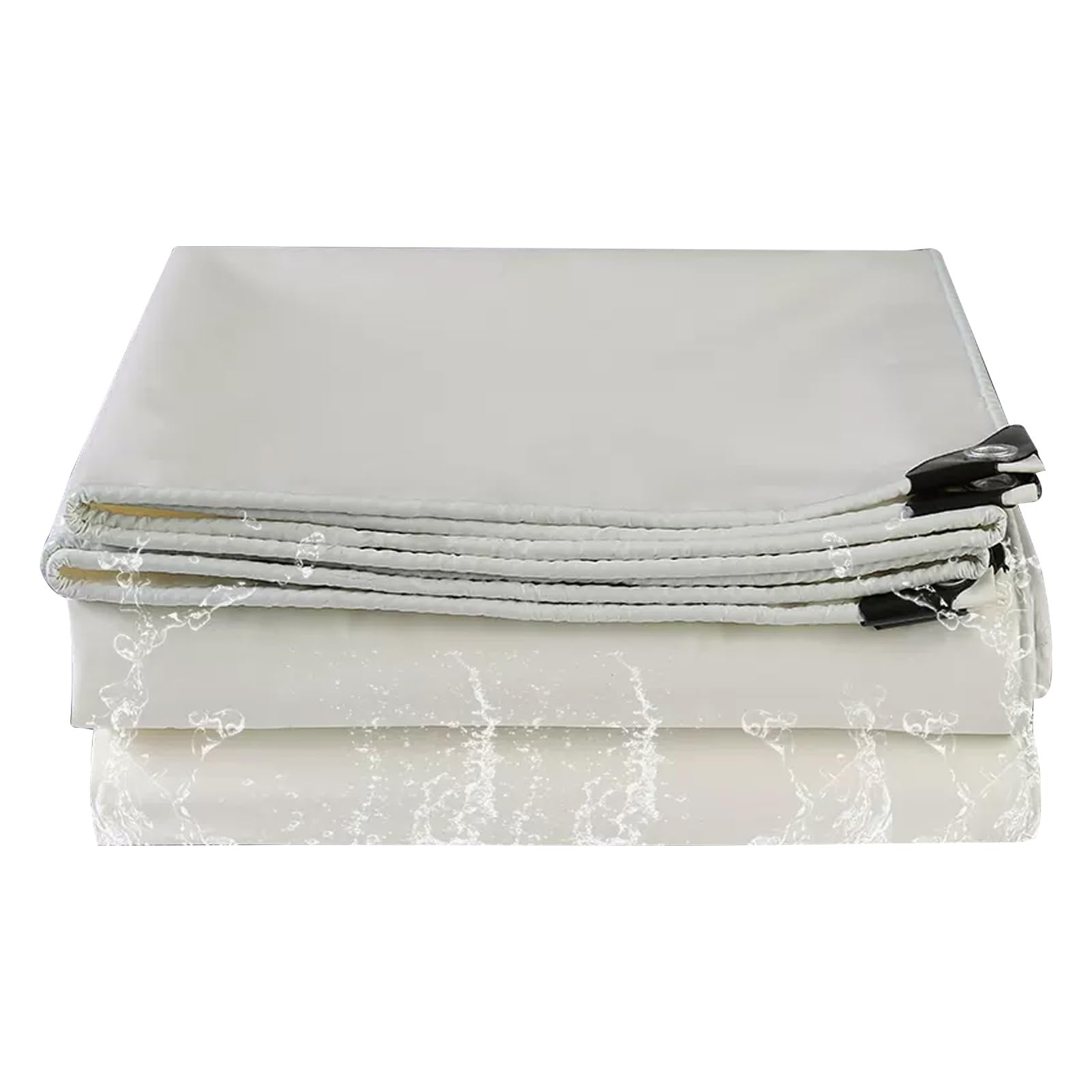 Telone impermeabile resistente 2x2m 3x3m Telo di copertura in PVC con occhielli, Telo di fondo addensato Tenda a baldacchino pieghevole antipioggia per mobili da campeggio all'aperto, Bianco (Size :