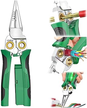 Wire Strippers Twister with Electricity Measurement Function 8in1 Wire Stripping Pliers for Cutting and Pulling Wires Cable Scissors for Scraping and Pressing Wires wrapping tools with Voltage Test