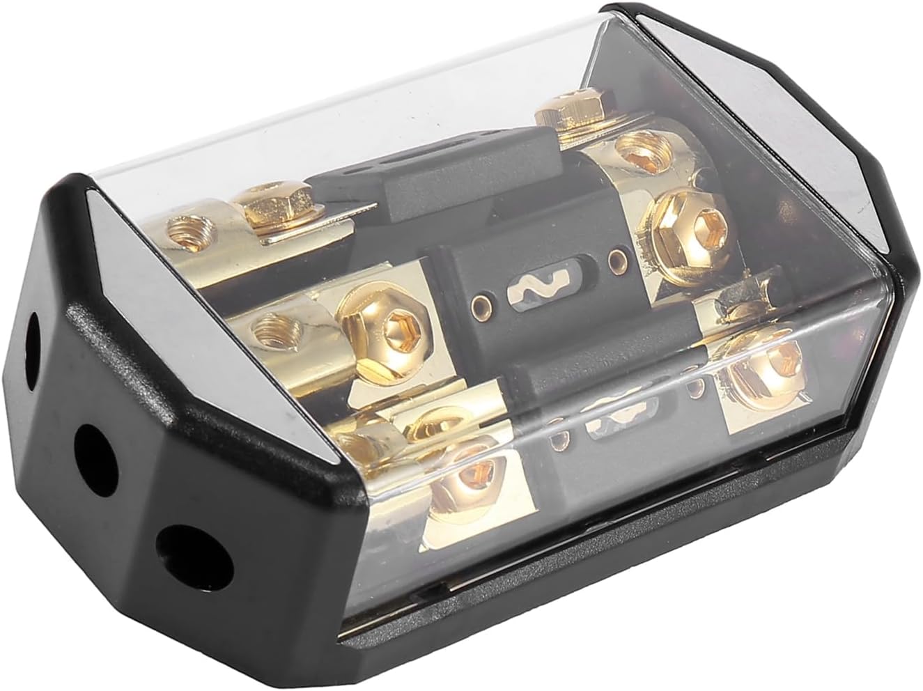 Motoforti Car Stereo Audio Inline ANL Fuse Holder 3 Way with Fuse 1 x 0GA 3 x 4GA Distribution Block Long-lasting