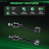 Vista 85 de AUQDD 2 unidades K80766 (para modelos de 8 lengüetas y 4WD) barra estabilizadora delantera compatible con Do-dge 2008 2007 2006 R-am 1500,2009-2006