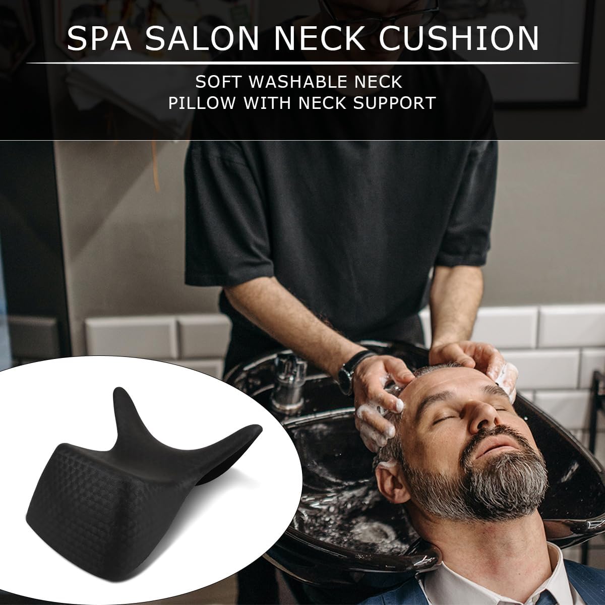 Neck Rest Cushion Shampoo Bowl, Silicone Hair Washing Pillow Shampoo Neck Rest Universal Fits Any Bowl, Shampoo Bowl Rest Support Pillow Salon Accessories