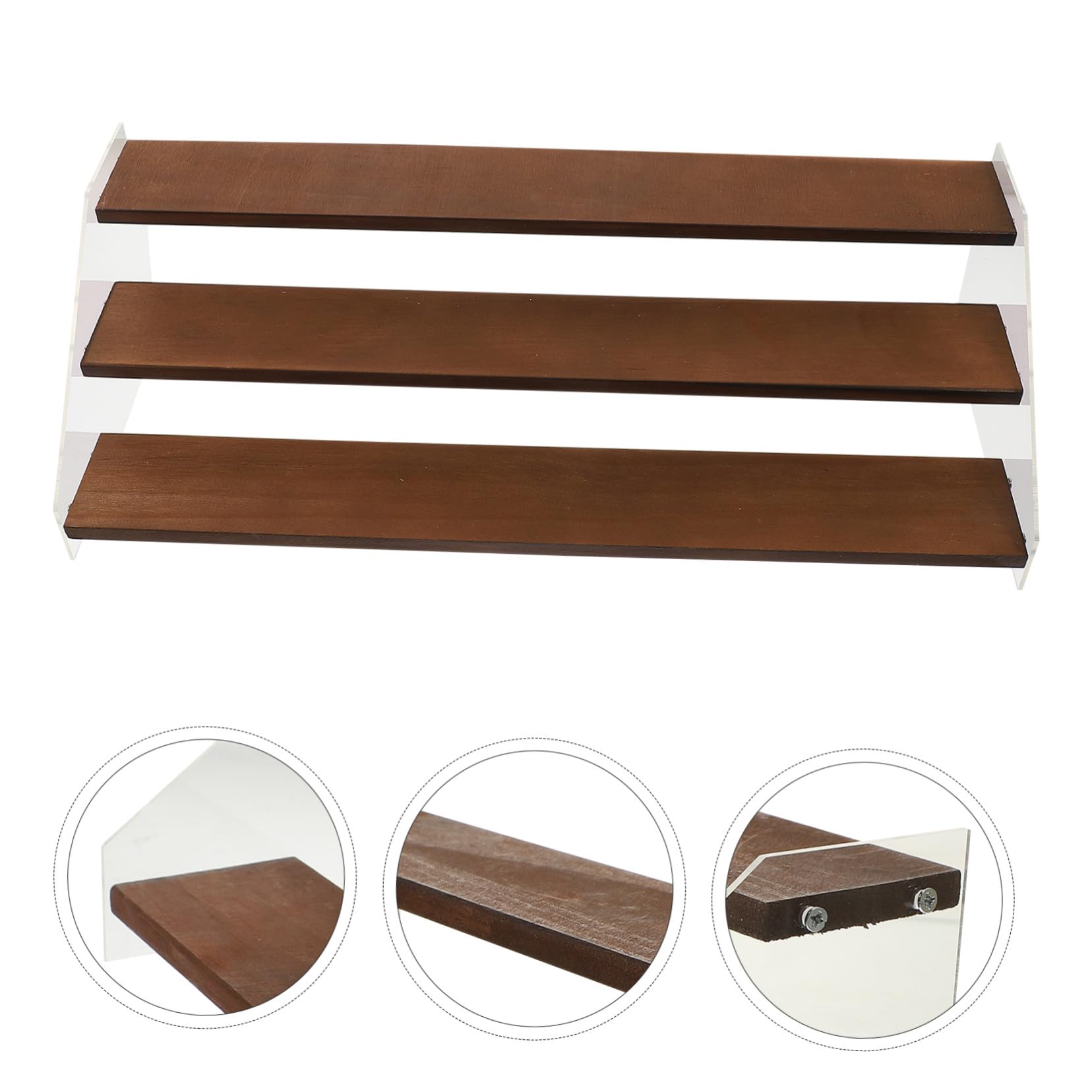 3-stufiger Acryl Holz Präsentationsständer für Figuren, Stabil