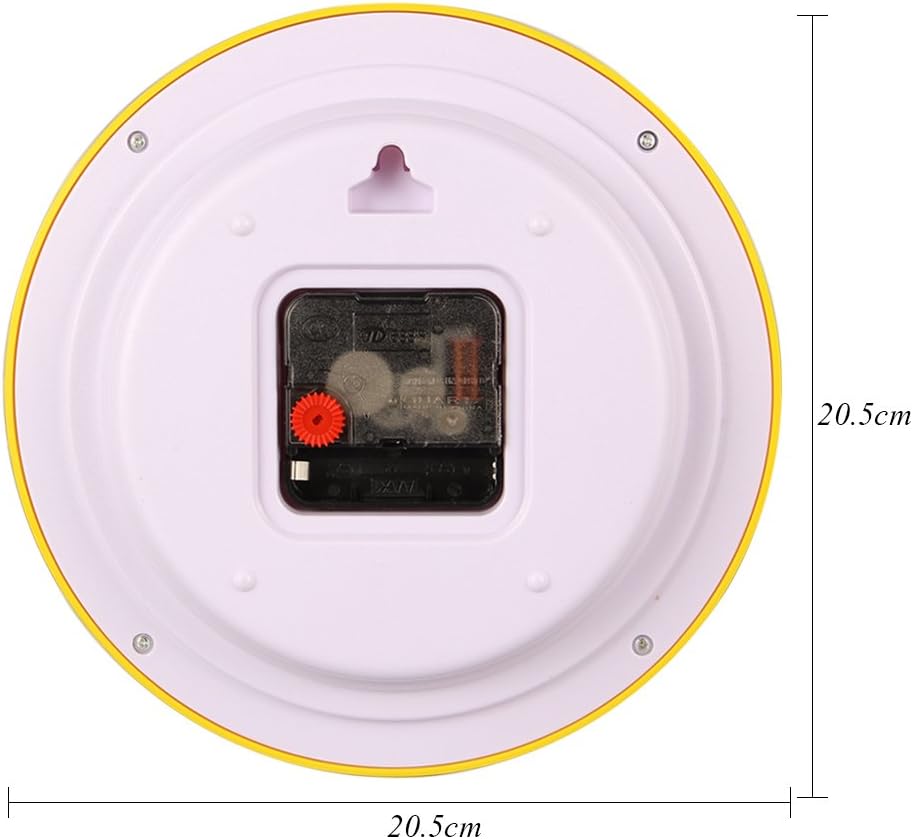 RUIFA Indoor Quiet 8-Inch Precedent Decorative Wall Clock with Arabic Numerals (Yellow)
