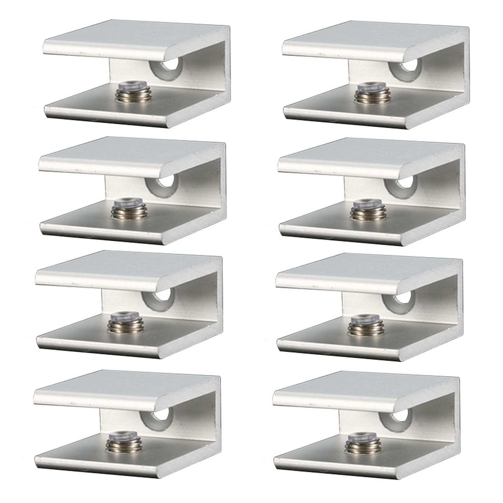 Jazuaiao 30 To 10Mm 8Pcs Aluminum Alloys Shelf Clamps Clip Glass Holder Bracket Heavy Duty Glass Clamps Clip Easy To Installation Aluminum Alloys Shelf