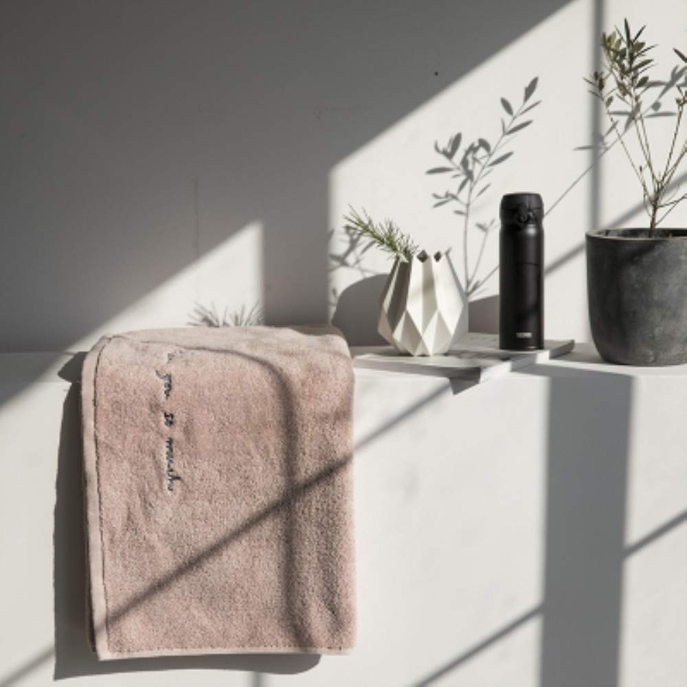Serviette de visage brodée coton WLLLO serviette de bain 140X70Cm