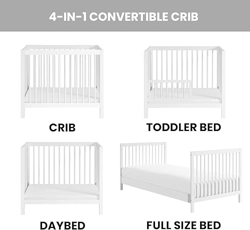 Miniatura 2 de Oxford Baby Essentials Island Mini cuna convertible 4 en 1 con husillos redondos, color blanco