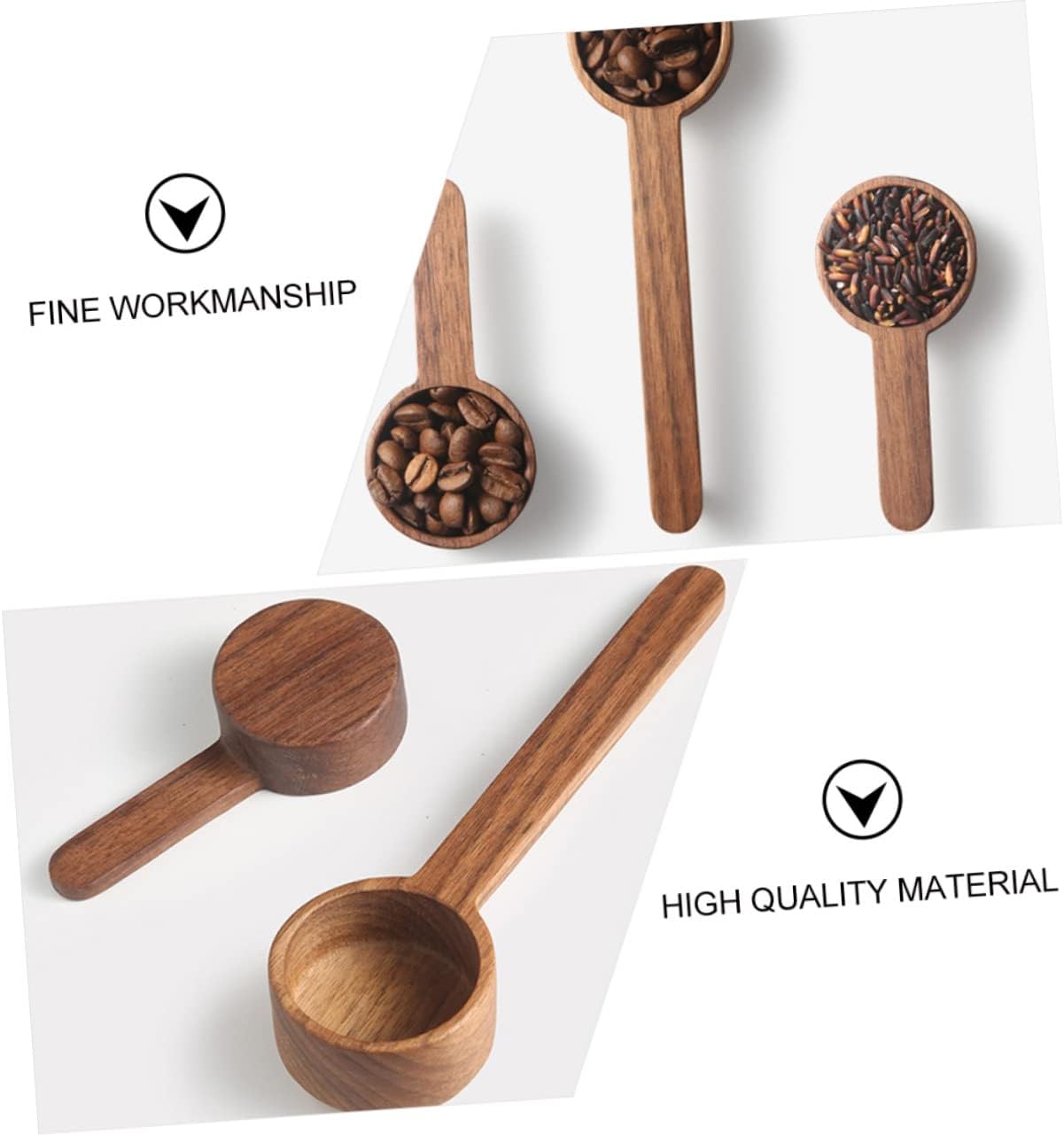 Cabilock 10pcs Wooden Scoop Spoons Slotted Spoons for Coffee Grounds Tea Sugar Measurement