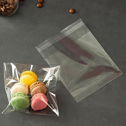 Miniatura 5 de SUREHOME Bolsas para galletas con sello de 4 x 4 pulgadas, bolsas de celofán autoadhesivas transparentes, 100 unidades, pequeñas bolsas sellables