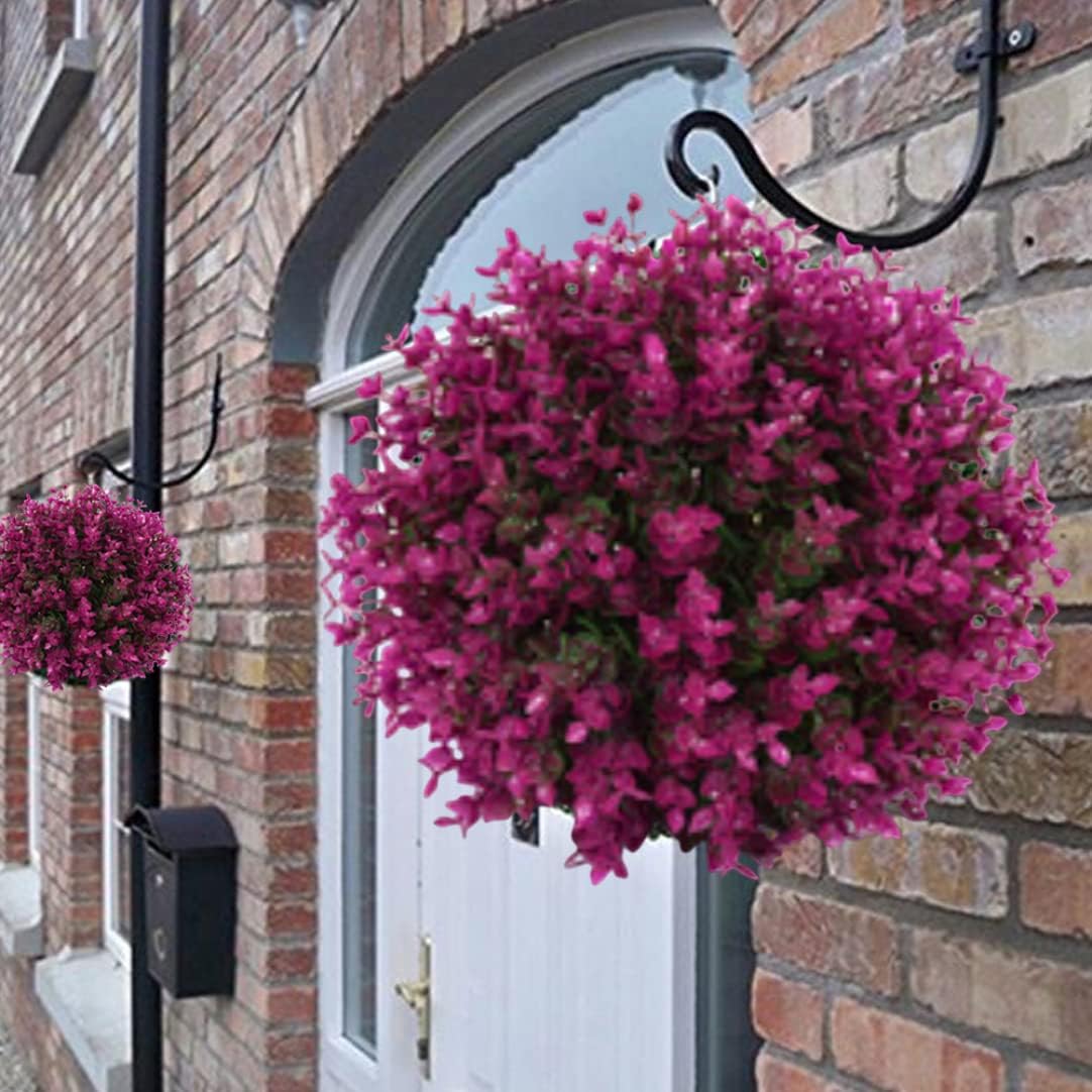 Artificial Plants, Artificial Plant Topiary Ball Green Hanging Faux Boxwood Ball Decorative Fake Plant for Home Decor 35cm Purple