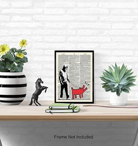 Miniatura 4 de Banksy Graffiti - Cuadro decorativo de pared de 8 x 10 pulgadas, póster de decoración de arte moderno para el hogar, apartamento, oficina,