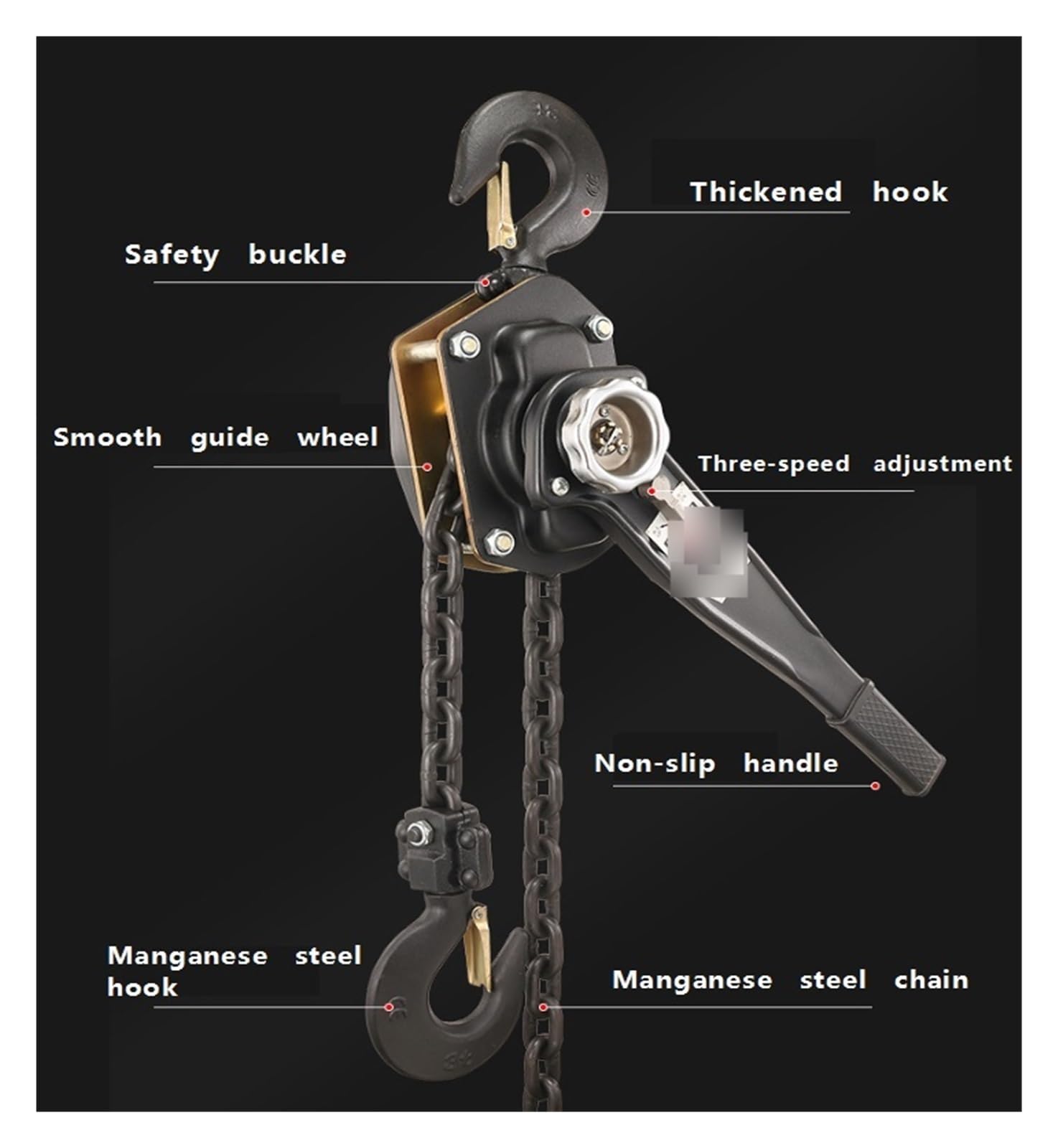Estrattore a cricchetto for paranco a catena con leva manuale for paranco a catena, for garage, fabbrica, magazzino, sollevamento e trazione for carichi pesanti paranco catena(6T/6M)