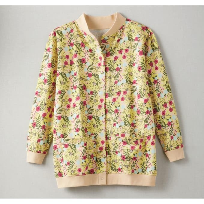 Image of AmeriMark Women Fleece Snap Button Cardigan Sweatshirt Coat - Ladies Soft Lightweight Warm Long Sleeve Jacket with Pockets