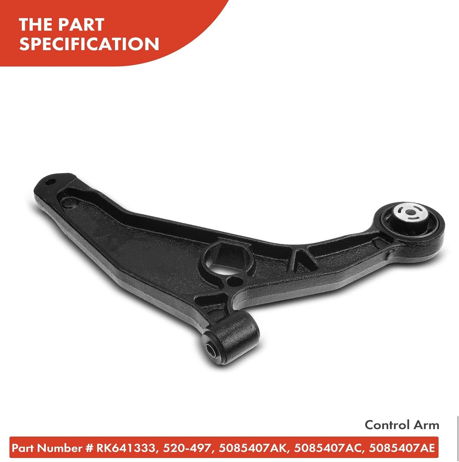 A-Premium Front Left Lower Control Arm, with Bushing, Compatible with Chrysler 200 2011-2014, Sebring 2007-2010, Avenger 2008-2014