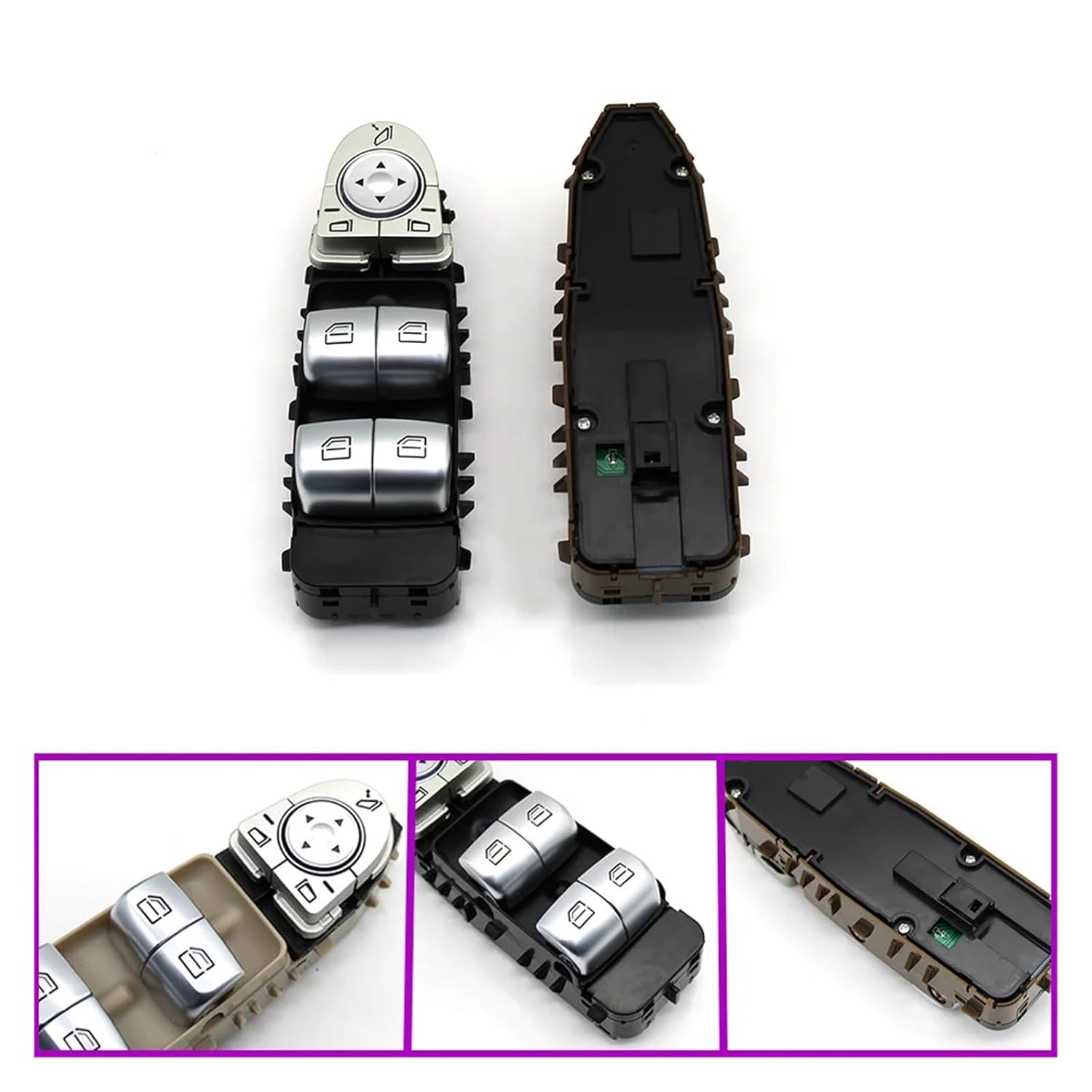 W238 Car Electric Power Window Lift Switch Button Master Window Regulator Switch Fit for Benz E Class E200 2139055103(Beige 1 PCS)