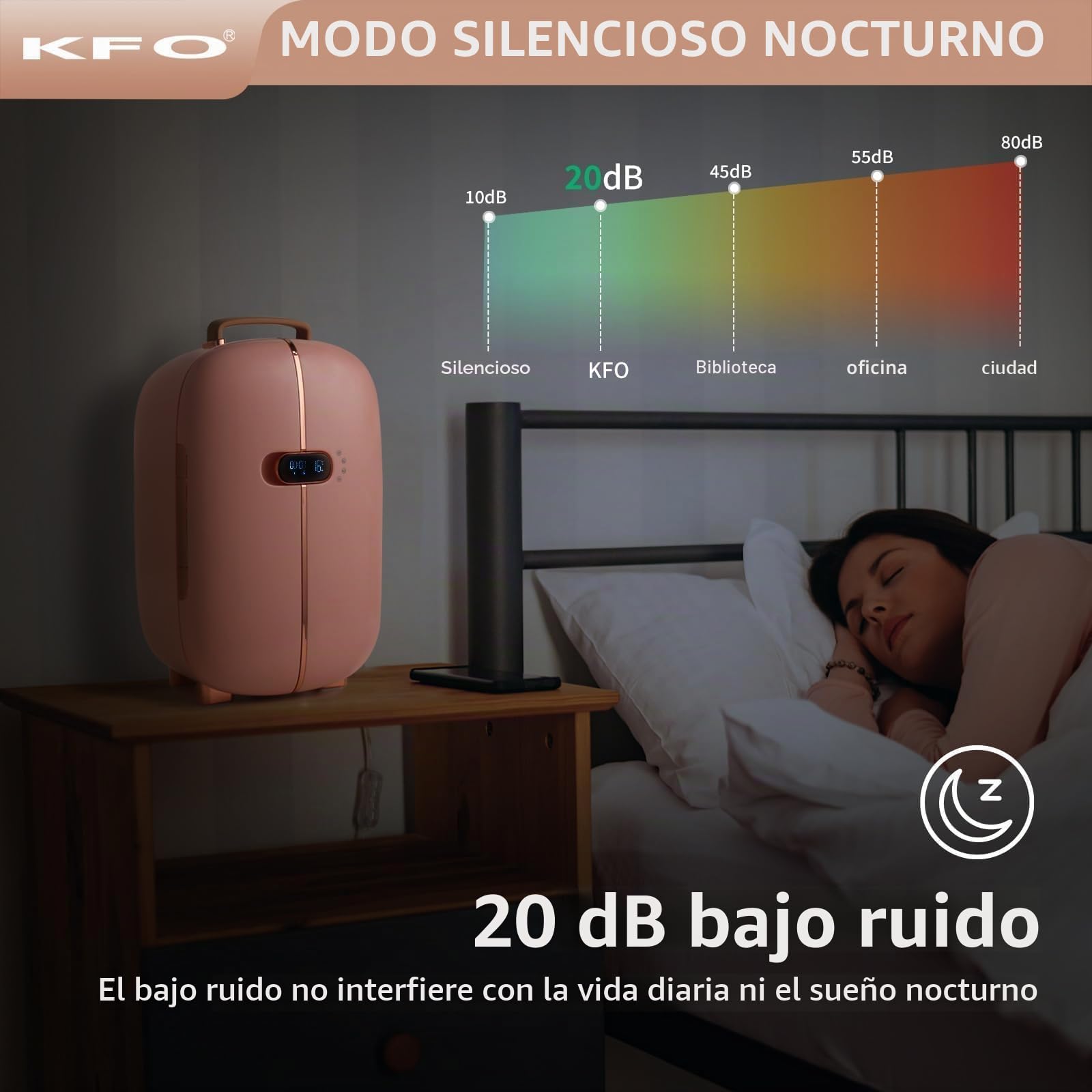 KFO Mini Nevera de Belleza para Cosméticos - 12L Capacidad, 20dB Silencioso, Portátil con Asa, Función Frío y Secado, Ideal para Maquillaje y Cuidado de la Piel