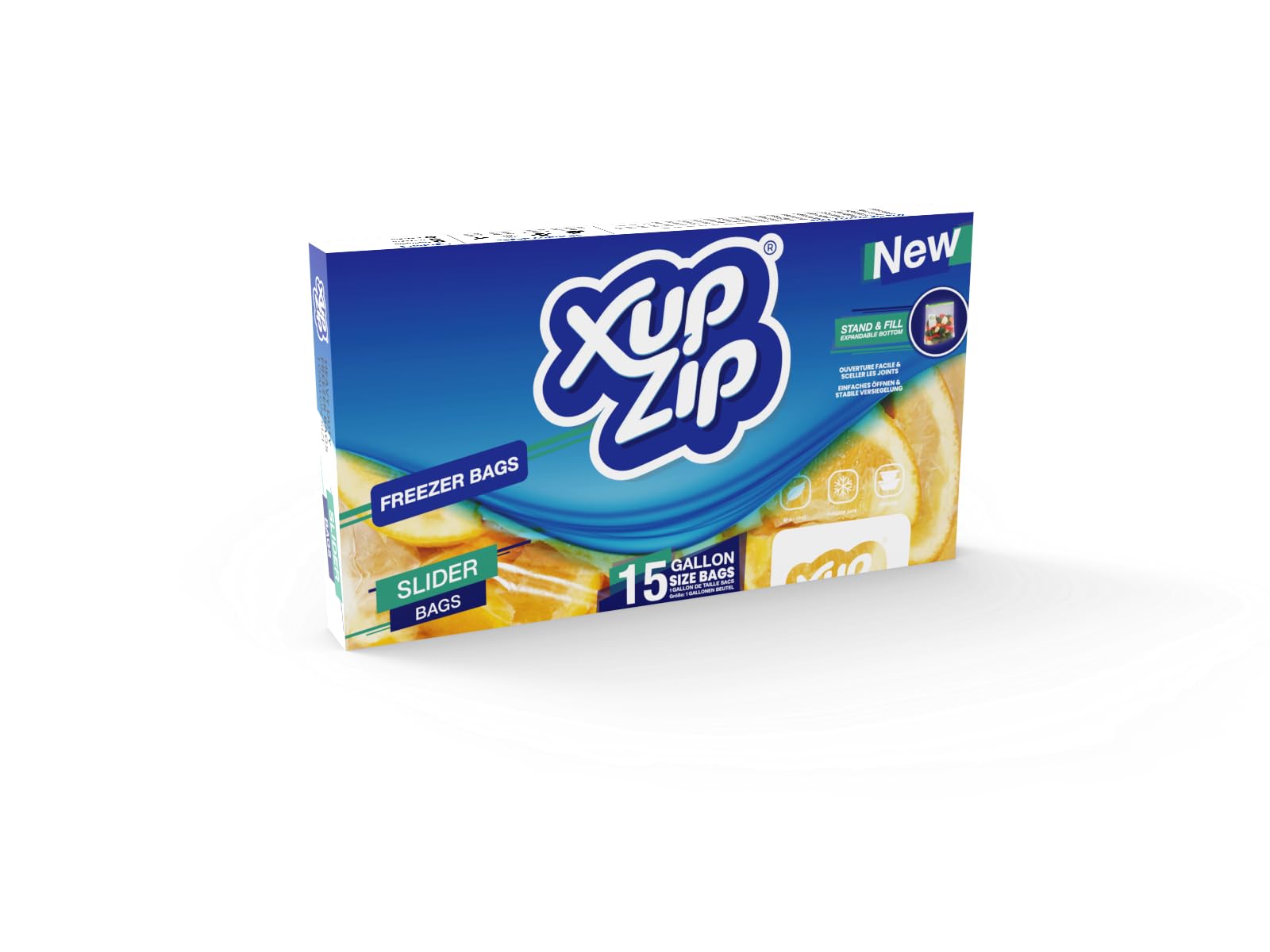 Sacs Congélation XupZip 1L - Fermeture Éclair Intelligente - Sans BPA - Réutilisables Et Étanches - Pack 30