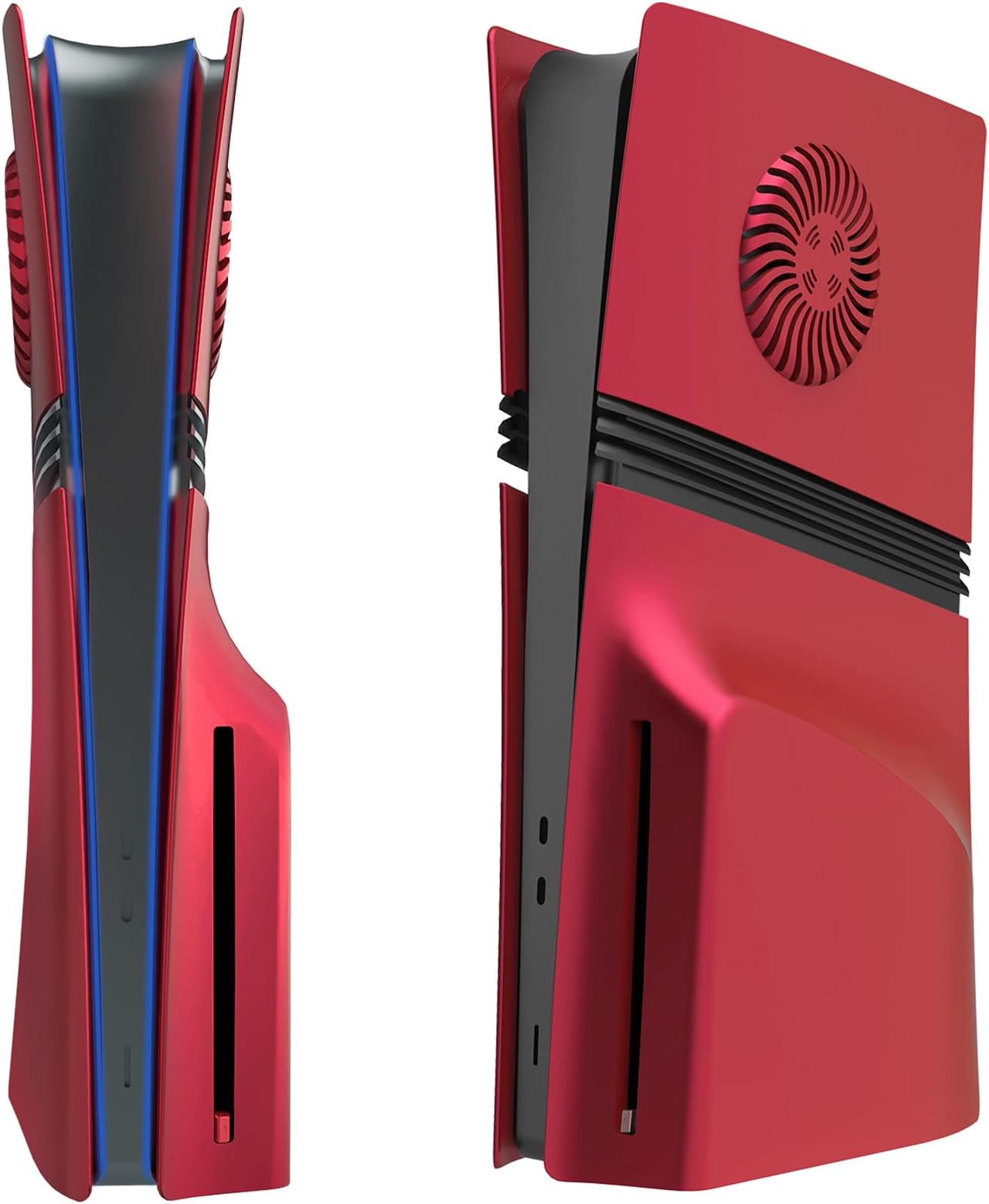 PS5 Pro Console Replacement Plate Cover Faceplate Custom Shell Faceplate Side Panel ABS Case Accessories with Cooling Vent for PS5 Pro Disc Edition, Red