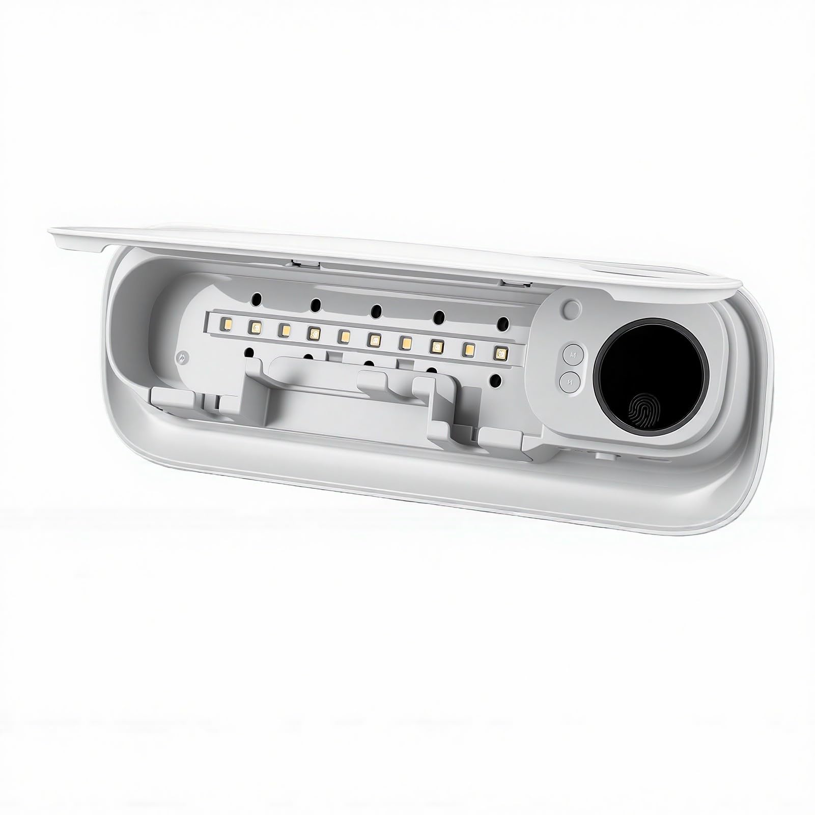 Fabater Soporte para Cepillos de Dientes para Baño, Limpiador Inteligente de Cepillos de Dientes de 5 Ranuras para Montaje en Pared con Pantalla, 99,9% de Eficiencia de Limpieza