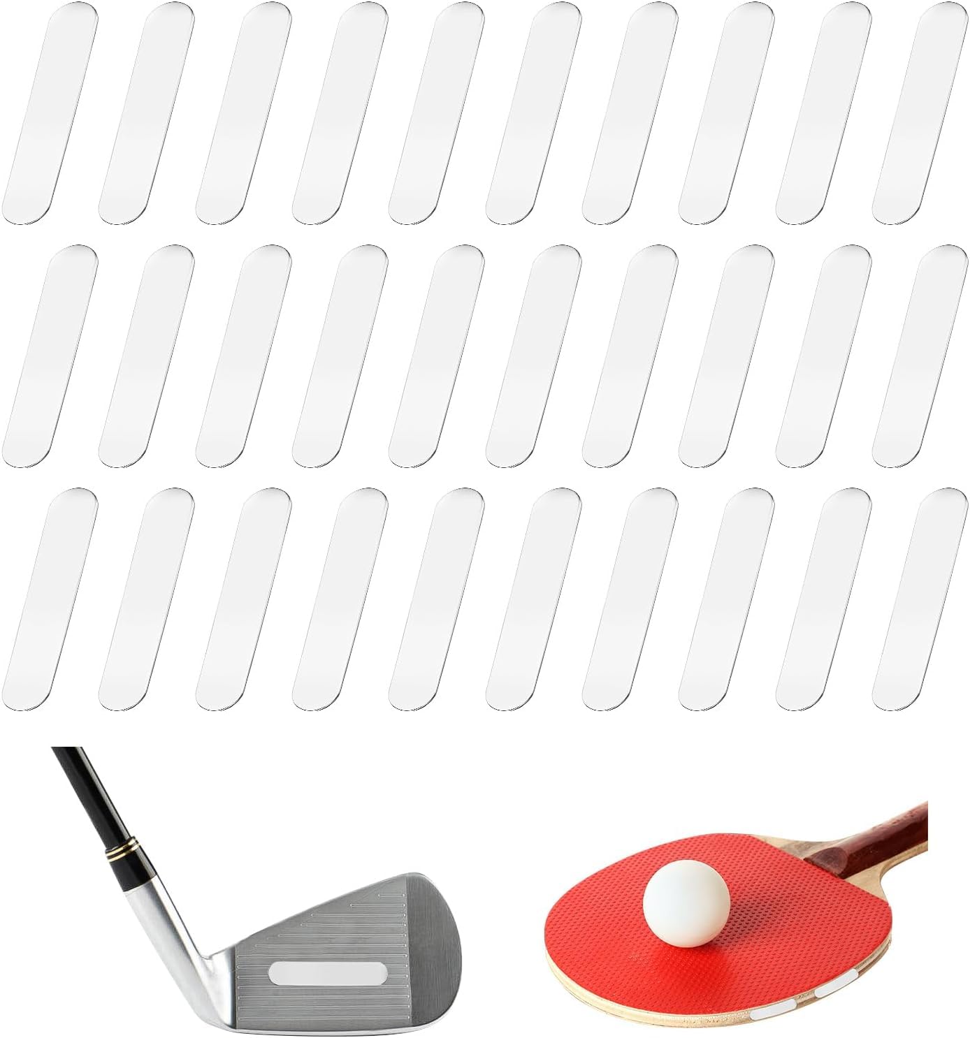 Tarqite 30Pcs Golf Lead Tape, Adhesive Club Weight Lead Tape for Golf Club Iron Putter Tennis Racket Adjust Weight (Silver)