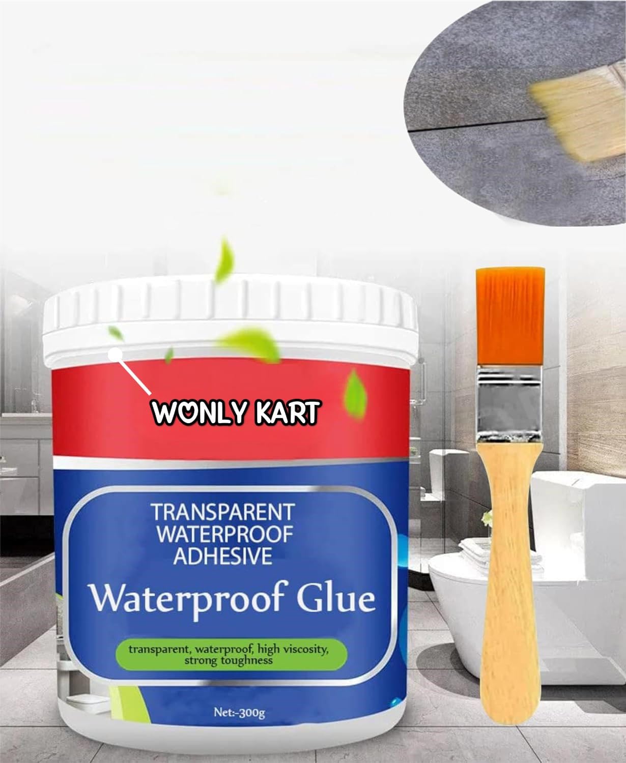 WONLY KART 300Gm Crack Seal Glue With Brush | Transparent Waterproof Solution For Roof Leakage | Waterproofing| Epoxy Resin Sealant For Pipes, Walls, Tiles (B0D5RQS996) Amazon Price History, Amazon Price Tracker