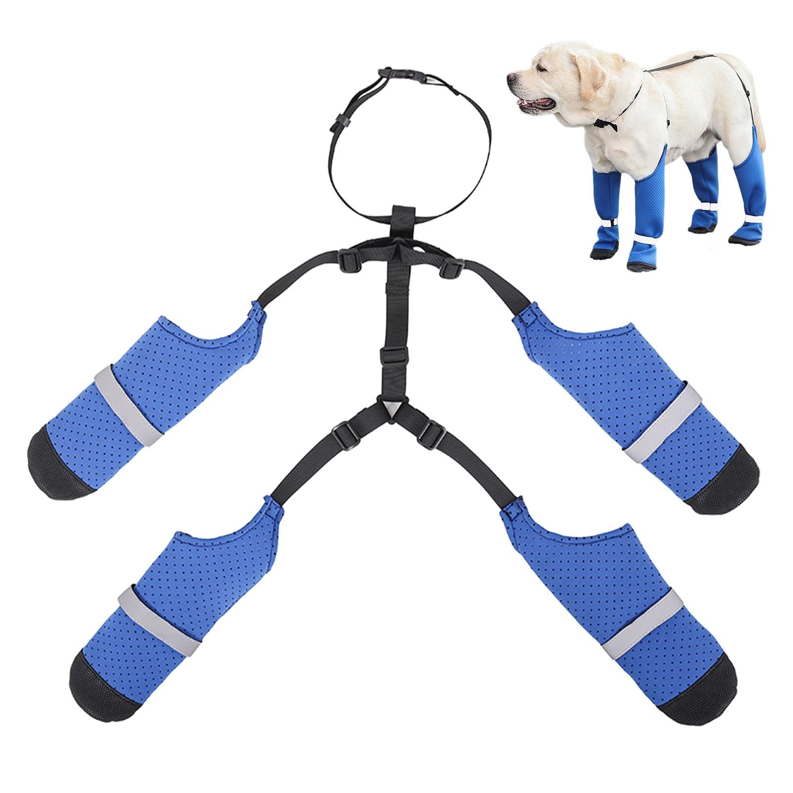 Pack of 4 Dog Shoes, Paw Protection, Waterproof Dog Boots with Non-Slip Sole, Warm Winter Dog Shoes with Velcro Fastening, for Indoor and Outdoor Use (Grey, 2