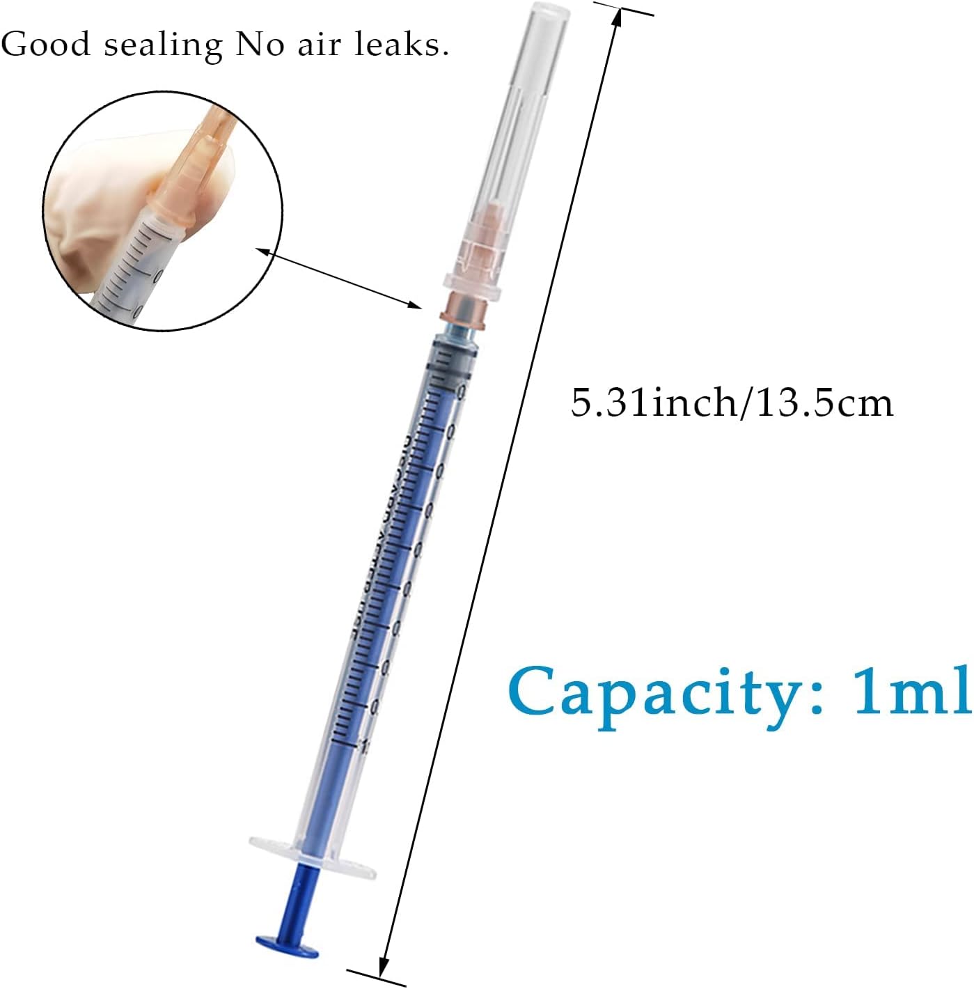 Zuhozao 25Pack 1ml with Tip and 26Ga 1/2INCH Disposable Safety Individual Packaged : Industrial & Scientific