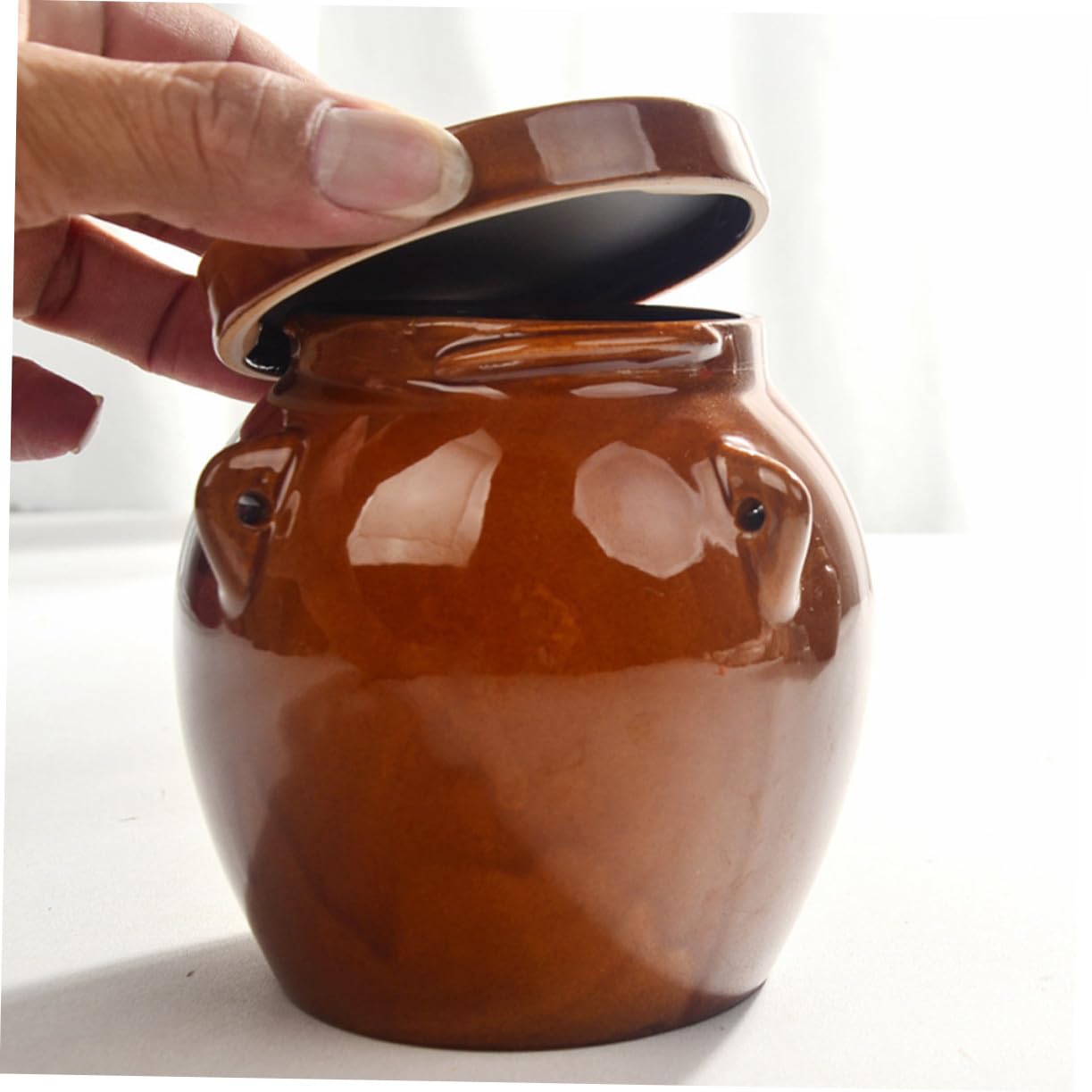 DOITOOL Tarro de Vintage Grande para Almacenamiento de Alimentos Tarro Sellado para Miel Encurtidos y Condimentos Recipiente Multiusos para Cocina y Conservación de Alimentos