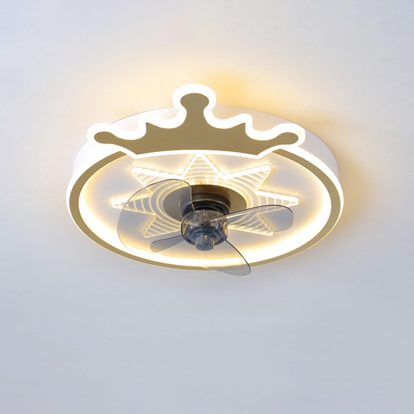 Plafonnier LED avec ventilateur intégré discret et télécommande pour chambre