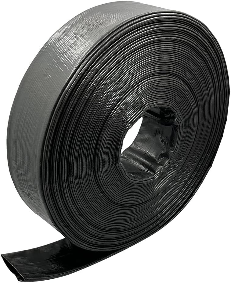 Commercial Grade Backwash Hose 1.5 inch x 100 feet, 3 Bar / 43.5 psi - Black