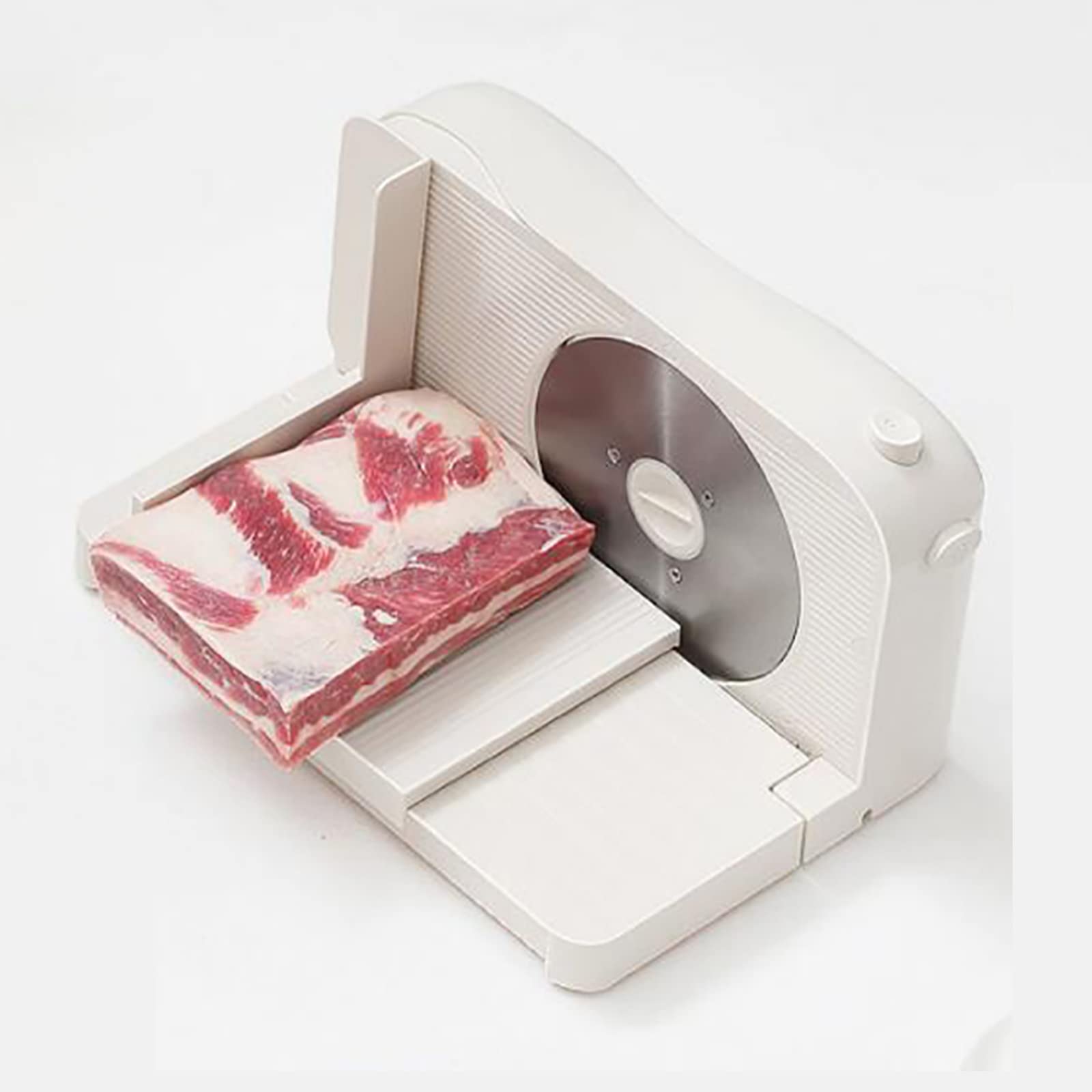 Toplionace Rebanadora Eléctrica de Rollos de Cordero de 220V, Cortadora Automática de Alimentos de Carne de Res Congelada, Adecuada para Rebanar Pan, Vegetales, Bloques de Frutas